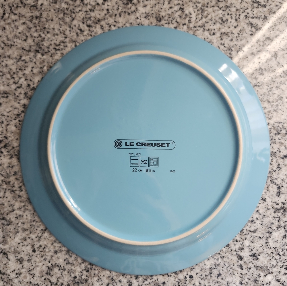 Replacement Le Creuset Stoneware Salad Plate 8.5" In Carribean Blue - Picture 3 of 4